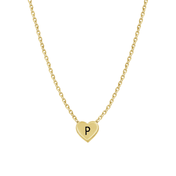 J'ADMIRE 14K Yellow Gold Over Sterling Silver Simple Initial Pendant Necklace