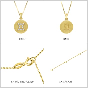 J'ADMIRE 14K Yellow Gold Over Sterling Silver Vintage Gemini Zodiac Sign
Pendant Necklace