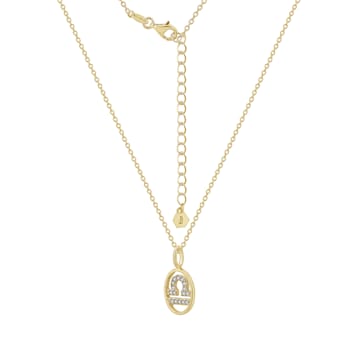 J'ADMIRE Sterling Silver Oval Zodiac Pendant Necklace