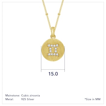 J'ADMIRE 14K Yellow Gold Over Sterling Silver Vintage Gemini Zodiac Sign
Pendant Necklace