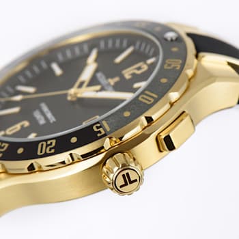 JACQUES LEMANS Hybromatic Men's Watch with Silicone Strap and Solid
Stainless Steel IP-Gold 1-2109