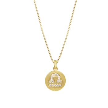 J'ADMIRE 14K Yellow Gold Over Sterling Silver Vintage Libra Zodiac Sign
Pendant Necklace
