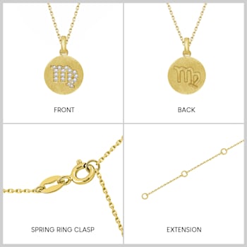 J'ADMIRE 14K Yellow Gold Over Sterling Silver Vintage Virgo Zodiac Sign
Pendant Necklace