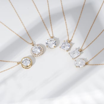 LUXGEM 14K Yellow Gold Bezel Round Cut Pendant Necklace | 0.5 Carat
Cubic Zirconia