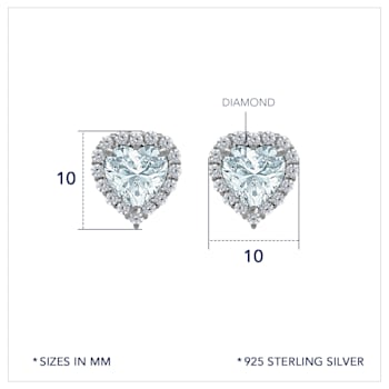 J'ADMIRE Heart Shaped Birthstone Stud Earrings