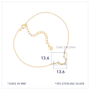 J'ADMIRE 14K Gold Over Sterling Silver Zodiac Anklet for Women