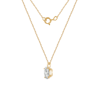 LUXGEM 14K Yellow Gold Oval Cut Pendant With 18 Inch Chain | 3 Carat
Cubic Zirconia