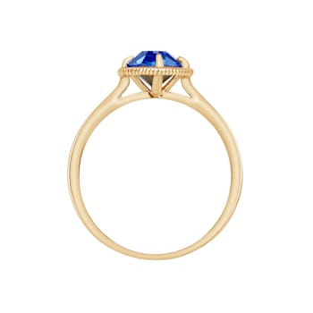 J'ADMIRE 10K Gold Crystal Sapphire Simulant Solitaire Ring