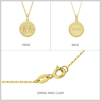 J'ADMIRE 14K Yellow Gold Over Sterling Silver Gemini Zodiac Stars
Pendant Necklace