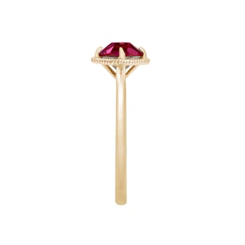J'ADMIRE 10K Gold Crystal Ruby Simulant Solitaire Ring