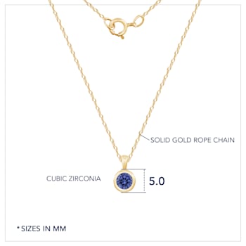 LUXGEM 10K Solid Gold Solitaire December Birthstone Necklace, 0.25 Carat
Gemstone Simulant CZ