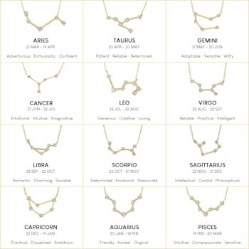 J'ADMIRE Virgo Zodiac Constellation Platinum 950 Over Sterling Silver
Pendant Necklace