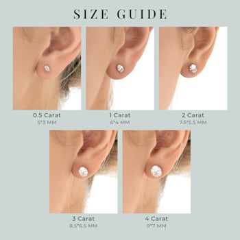 LUXGEM 14K Yellow Gold Oval Cut Solitaire Studs | 1/2 carat Cubic Zirconia