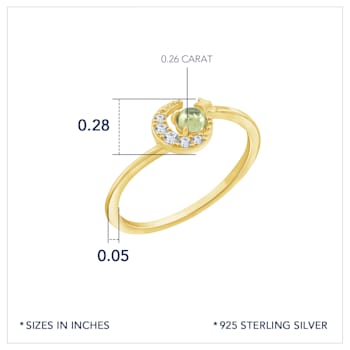 J'ADMIRE 14K Yellow Gold Over Sterling Silver Jupiter Ring