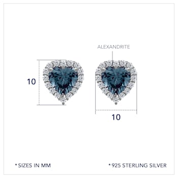 J'ADMIRE Heart Shaped Birthstone Stud Earrings