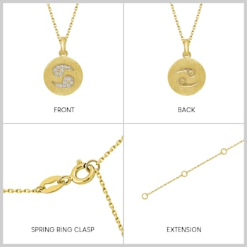 J'ADMIRE 14K Yellow Gold Over Sterling Silver Vintage Cancer Zodiac Sign
Pendant Necklace