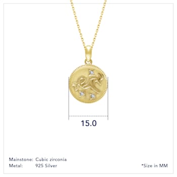 J'ADMIRE 14K Yellow Gold Over Sterling Silver Capricorn Zodiac Stars
Pendant Necklace