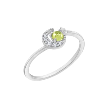 J'ADMIRE Platinum 950 Over Sterling Silver Moon Ring