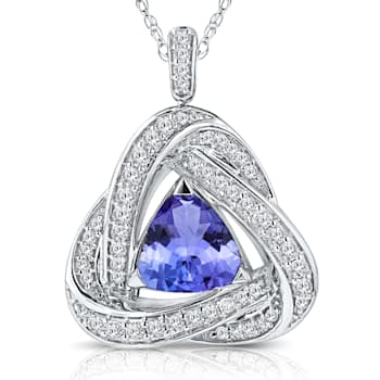 KALLATI White Gold "Renaissance" 3.50ctw Tanzanite amd Diamond Pendant