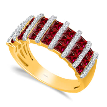 KALLATI Yellow Gold 2.40 ctw Ruby and Diamond Ring