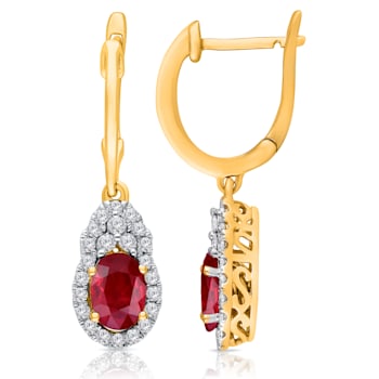 KALLATI 14K Yellow Gold "Heirloom" 1.45 ctw Ruby Earrings