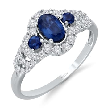 KALLATI White Gold "Heirloom" 1.20ctw Sapphire and Diamond Ring