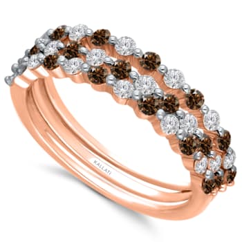 KALLATI Rose Gold "Coco Kallati" 0.95ct Round Coco & White
Diamond Ring