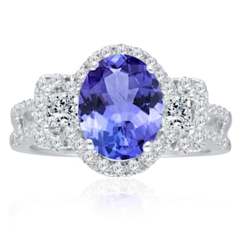 KALLATI White Gold "Renaissance" 4.15ctw Oval Tanzanite &
Diamond Ring