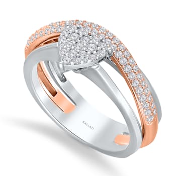 KALLATI 14K Two-Tone Gold "Eternal" 0.50ct Heart Diamond Ring