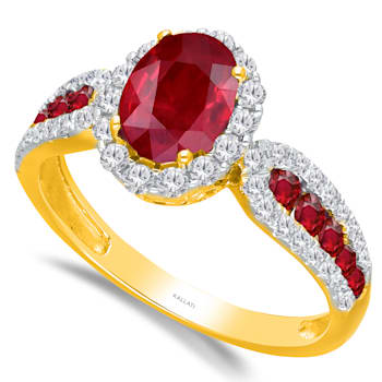 KALLATI Yellow Gold 1.85 ctw Ruby and Diamond Ring
