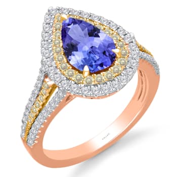 KALLATI Rose Gold "Renaissance" 2.95 ctw Pear Tanzanite &
Diamond Ring
