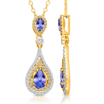 KALLATI Yellow Gold "Renaissance" 1.80ctw Tanzanite and
Diamond  Pendant