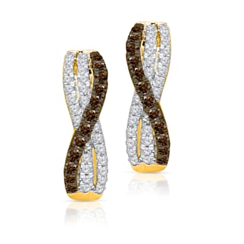 KALLATI 14K Yellow Gold "Sunset" 0.45ctw White & Natural
Yellow Diamond Earrings