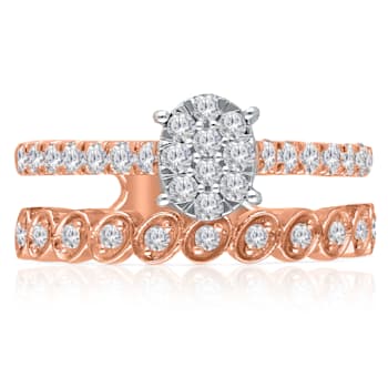 KALLATI 14K Rose Gold "Eternal" 0.75ctw Pave Diamond Ring