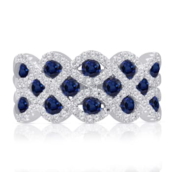 KALLATI White Gold "Heirloom" 1.75ctw Sapphire & Diamond Ring