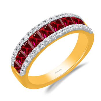 KALLATI Yellow Gold 1.45 ctw Ruby and Diamond Ring