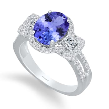 KALLATI White Gold "Renaissance" 4.15ctw Oval Tanzanite &
Diamond Ring