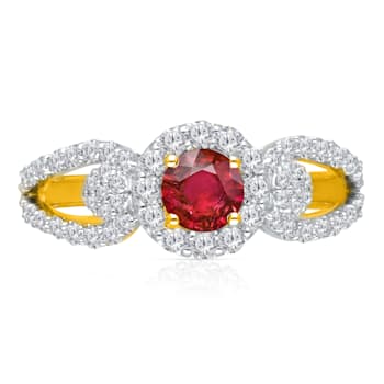 KALLATI Yellow Gold 1.35ctw Ruby and Diamond Ring