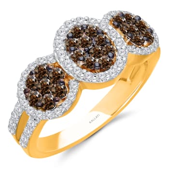 KALLATI Yellow Gold 0.95 ctw Coco and White Diamond Ring