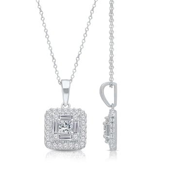 KALLATI White Gold "Princesse Royale" 0.60ct Princess White
Diamond Pendant
