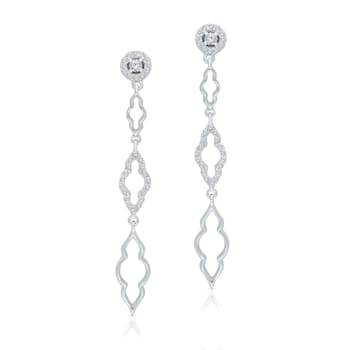KALLATI 14K White Gold "Eternal" 0.45ct Diamond Hanging Earrings