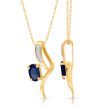 KALLATI Yellow Gold "Heirloom" 0.65ctw Sapphire and Diamond Necklace