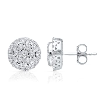 KALLATI White Gold "Eternal" 1.00ct Round Diamond Earrings