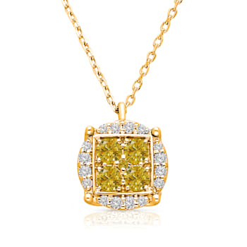 KALLATI Yellow Gold "Sunset" 0.60ct White & Natural Yellow
Diamond Necklace