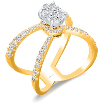 KALLATI 14K Yellow Gold "Eternal" 0.85ct Pave Diamond Ring