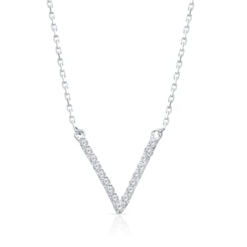 KALLATI 14K White Gold "Eternal" 0.10 ct Diamond Necklace