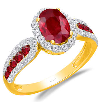 KALLATI Yellow Gold 1.85 ctw Ruby and Diamond Ring