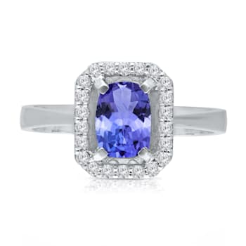 KALLATI White Gold 1.35 ctw Tanzanite and Diamond Ring