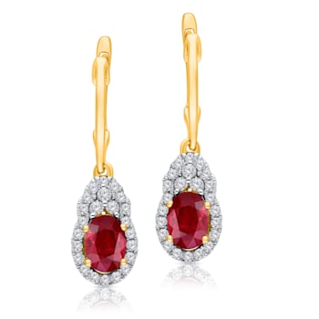 KALLATI 14K Yellow Gold "Heirloom" 1.45 ctw Ruby Earrings