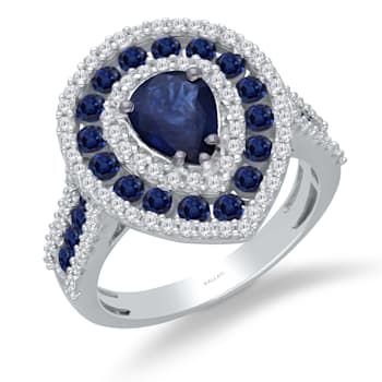 KALLATI White Gold "Heirloom" 3.10 ctw Pear Sapphire and
Diamond Ring